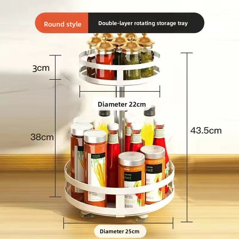 Rotary Kitchen Condiment Organizer Rack