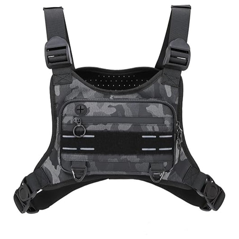 Mens Tactical Chest Bag Outdoor Sports Cycling Vest Backpack
