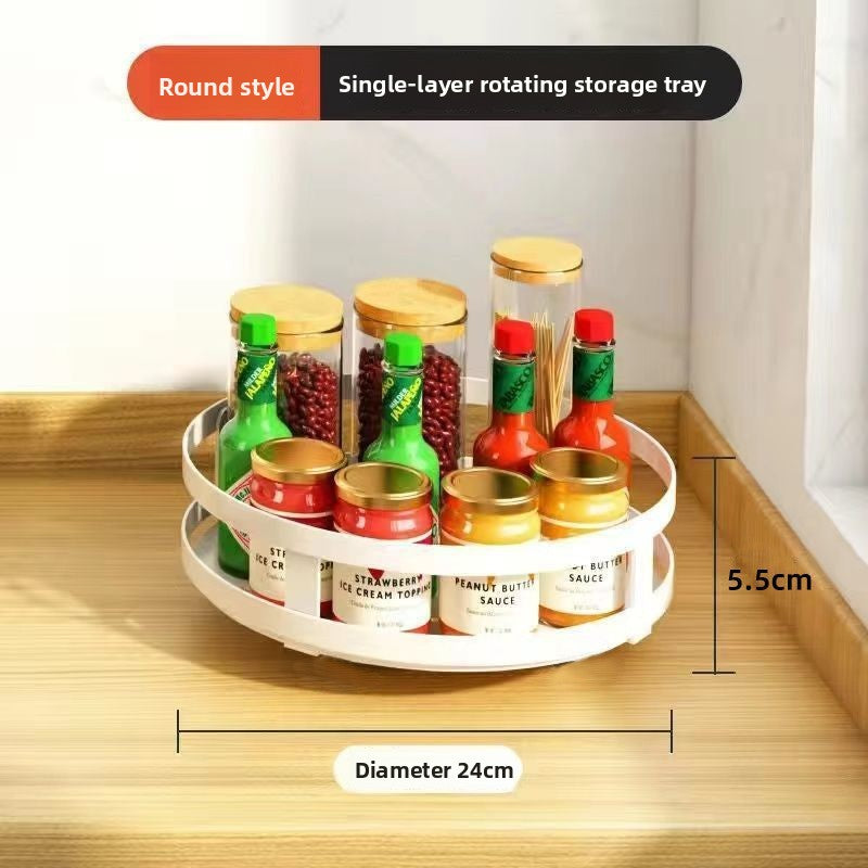 Rotary Kitchen Condiment Organizer Rack