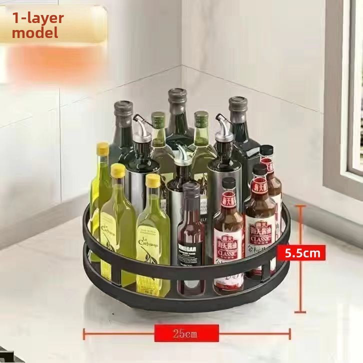 Rotary Kitchen Condiment Organizer Rack