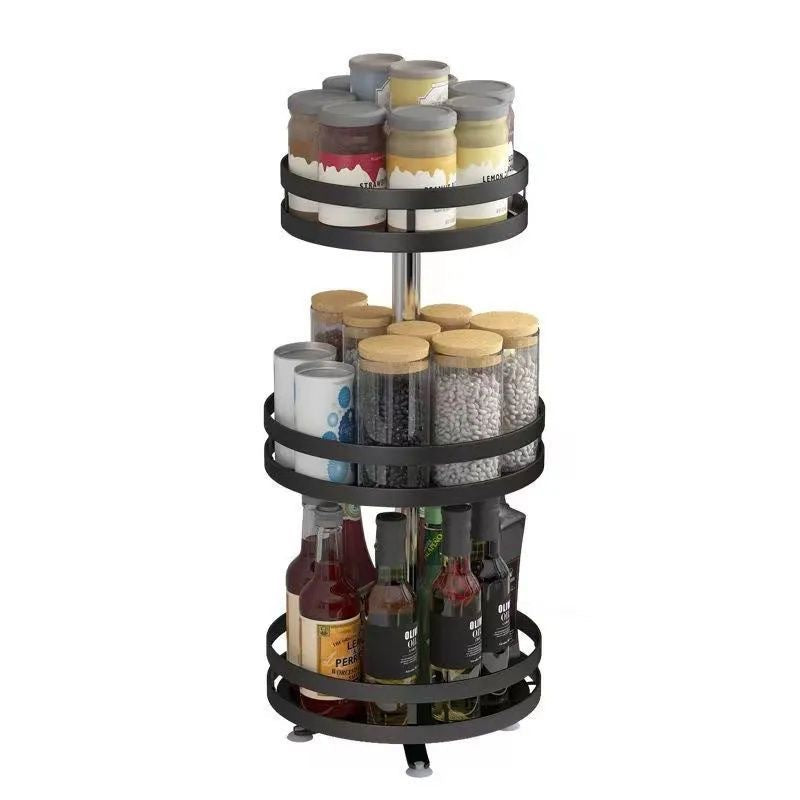 Rotary Kitchen Condiment Organizer Rack