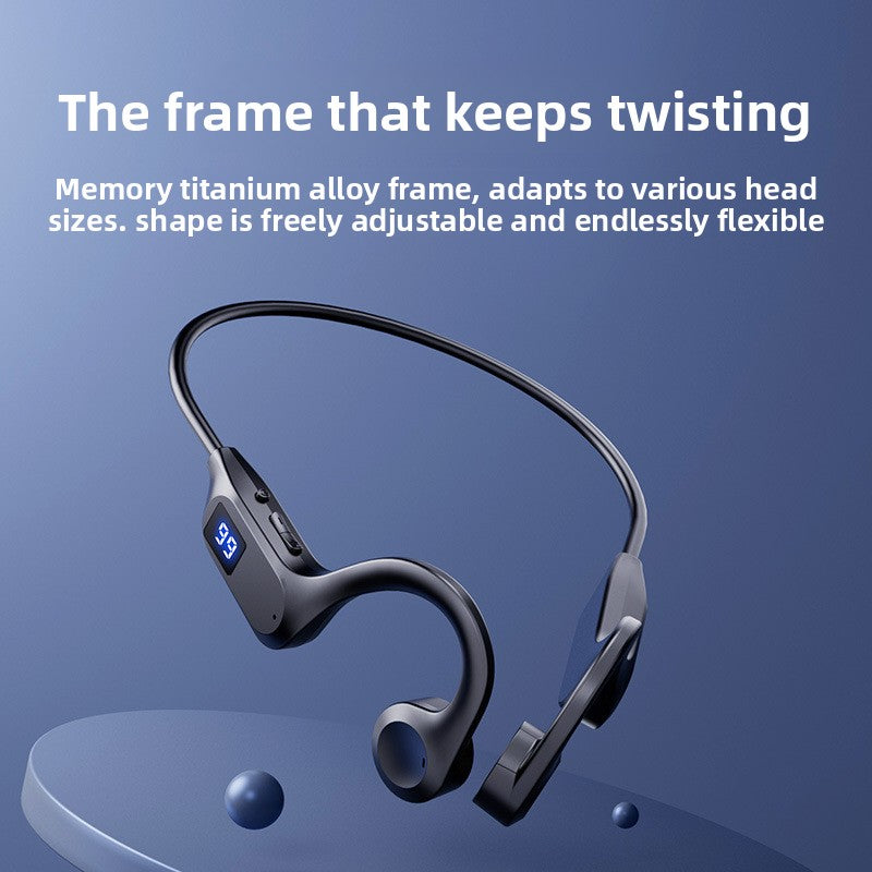Wireless Air Conduction Sports Headphones with Digital Display