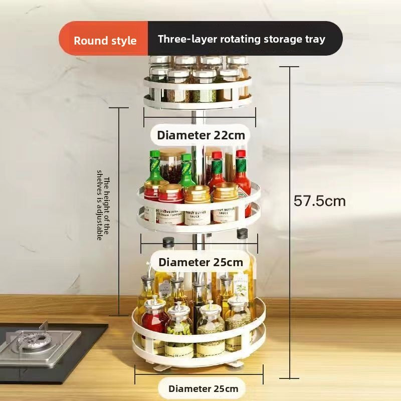Rotary Kitchen Condiment Organizer Rack