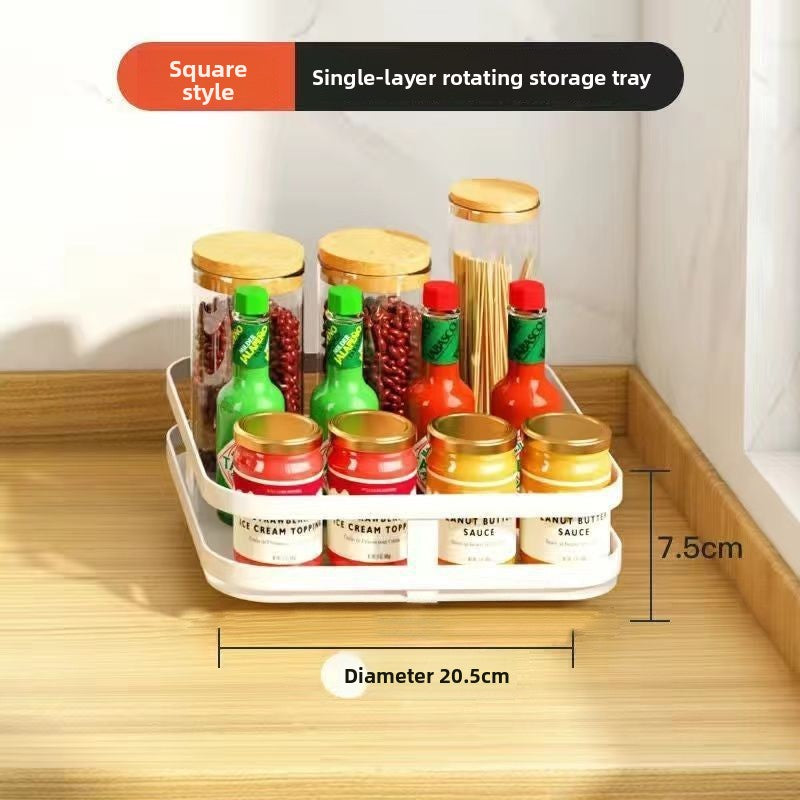 Rotary Kitchen Condiment Organizer Rack