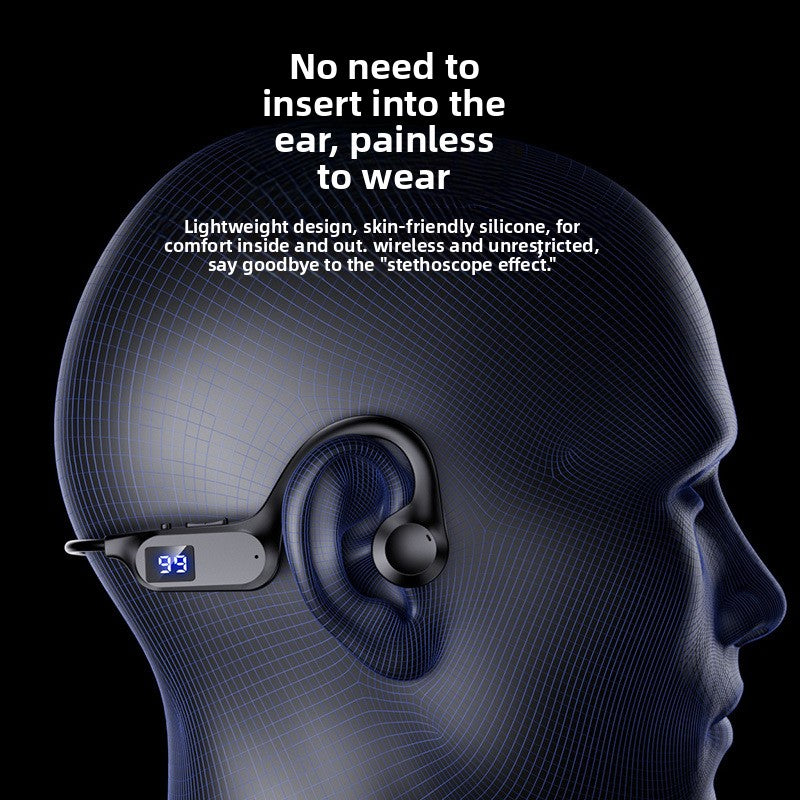 Wireless Air Conduction Sports Headphones with Digital Display
